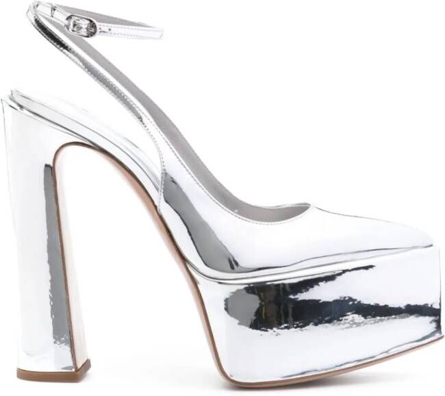 Le Silla Nina pumps met metallic-effect Zilver