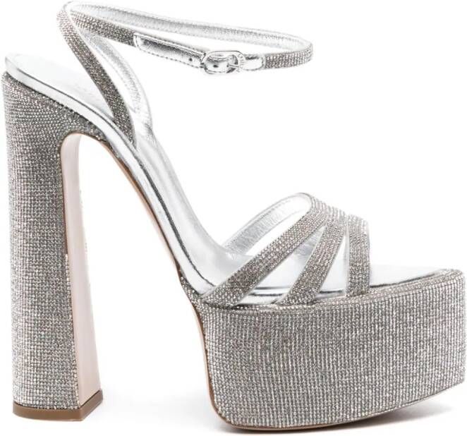 Le Silla Nina sandalen verfraaid met kristallen Zilver