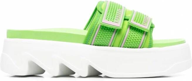 Le Silla Poolside sandalen met plateauzool Groen