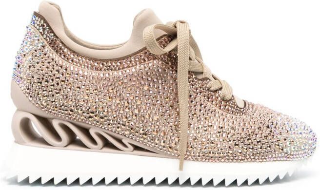 Le Silla Reiko Wave sneakers verfraaid met stras Goud