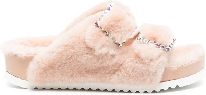 Le Silla Rita slippers verfraaid met gesp Beige