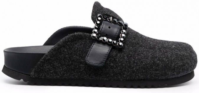 Le Silla Rita slippers verfraaid met gesp Zwart
