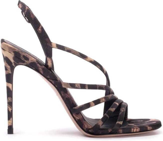 Le Silla Bijoux sandalen met luipaardprint Zwart