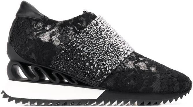 Le Silla Sneakers verfraaid met bergkristallen Zwart