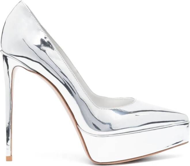 Le Silla Uma pumps met plateauzool Zilver