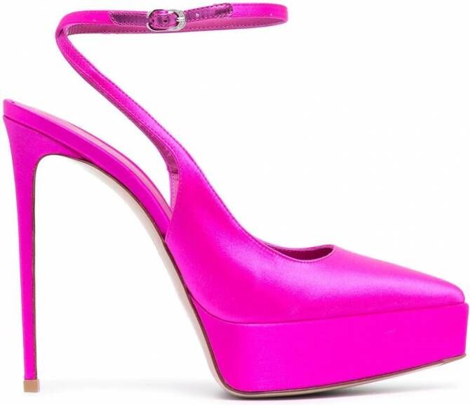 Le Silla Uma satijnen slingback pumps Roze