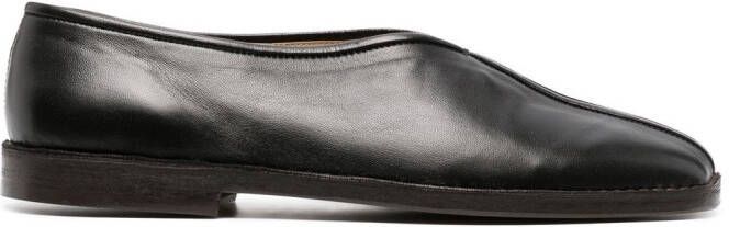 Lemaire Flat Piped Mułys Black Leather Black Heren