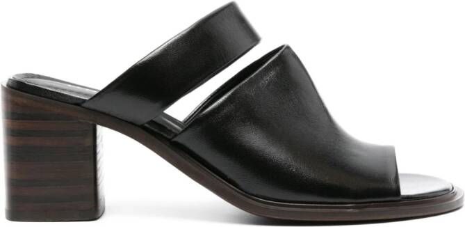 LEMAIRE Double Strap 55mm leather mules Zwart