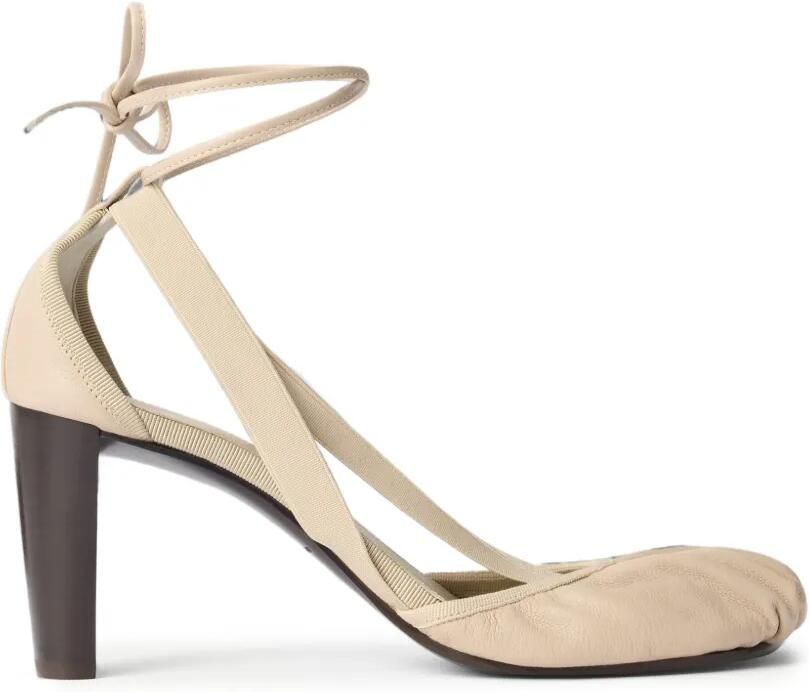 LEMAIRE 80 mm Pedille geitenleren ballerina's met hak Beige