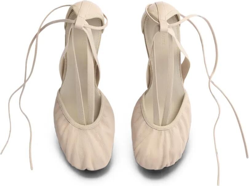 LEMAIRE 80 mm Pedille geitenleren ballerina's met hak Beige - Foto 4