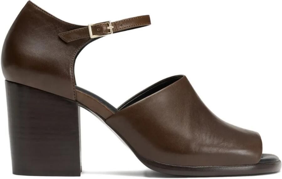 LEMAIRE 80 mm sandalen met blokhak en open neus Bruin