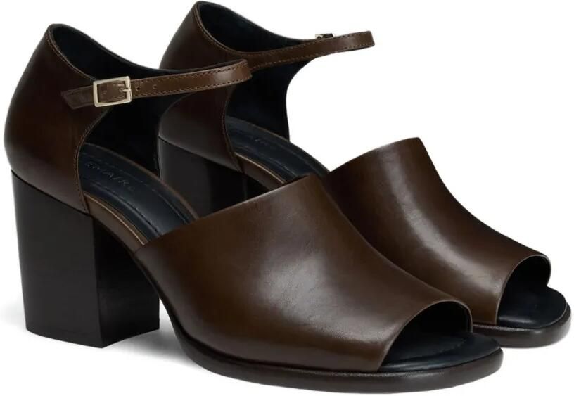 LEMAIRE 80 mm sandalen met blokhak en open neus Bruin - Foto 4