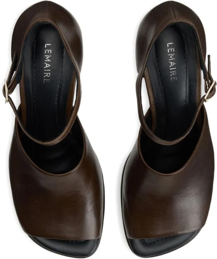 LEMAIRE 80 mm sandalen met blokhak en open neus Bruin - Foto 2