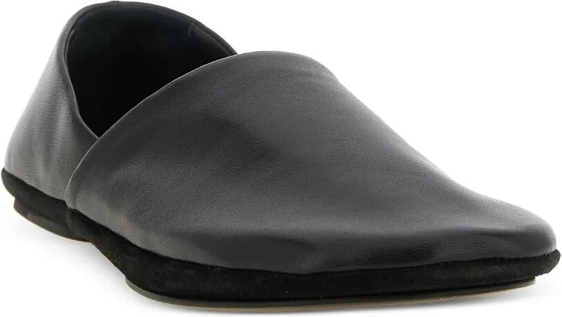 LEMAIRE Asymmetrische leren loafers Zwart