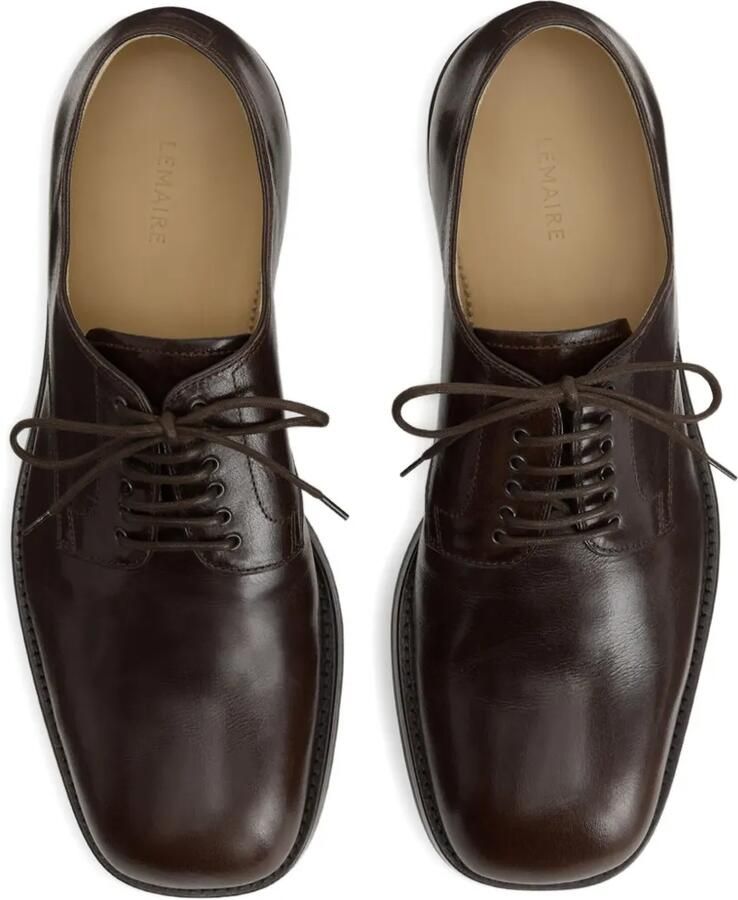 LEMAIRE Derby veterschoenen met verlengde neus Bruin - Foto 2