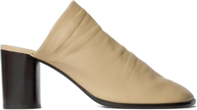 LEMAIRE Glove muiltjes met blokhak Beige