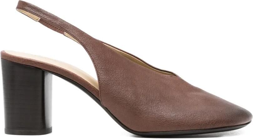 LEMAIRE Glove slingback pumps met 80 mm hak van leer Bruin