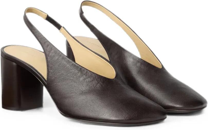 LEMAIRE Glove slingback pumps met 80 mm hak van leer Bruin - Foto 4