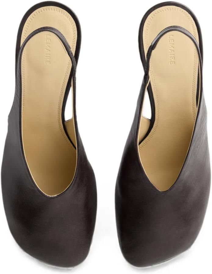 LEMAIRE Glove slingback pumps met 80 mm hak van leer Bruin - Foto 3