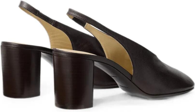 LEMAIRE Glove slingback pumps met 80 mm hak van leer Bruin - Foto 5