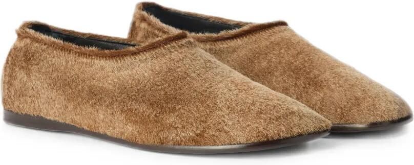 LEMAIRE Glove slip-ons van leer met natuurlijke ponystijl Bruin - Foto 3