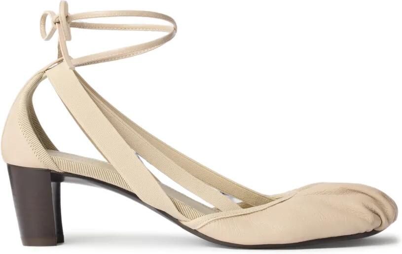 LEMAIRE Pedille geitenleren ballerina's met hak van 55 mm Beige