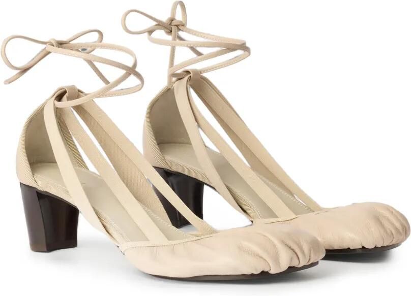 LEMAIRE Pedille geitenleren ballerina's met hak van 55 mm Beige - Foto 3