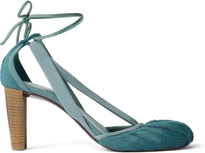 LEMAIRE Pedille leren ballerina's met hak Blauw