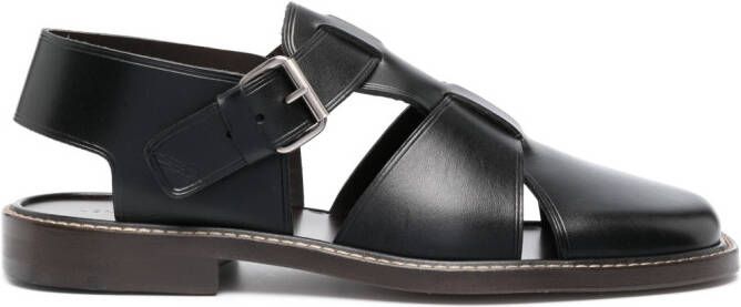LEMAIRE Slippers met vierkante neus Zwart