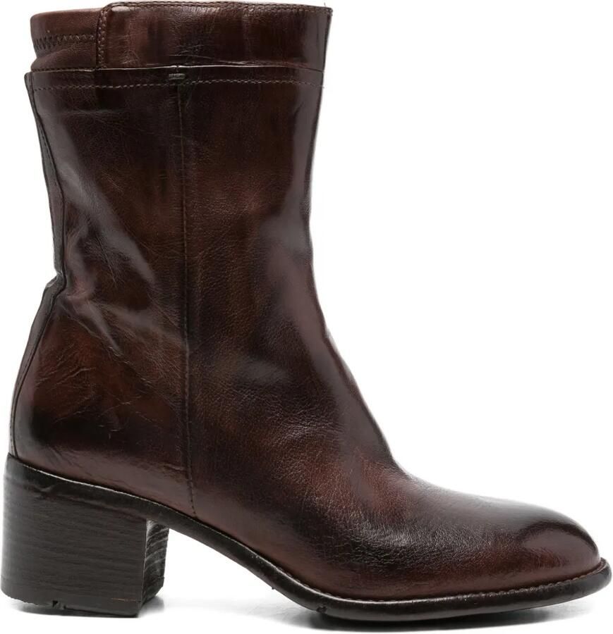 LEMARGO 50 mm leren laarzen met rits Bruin