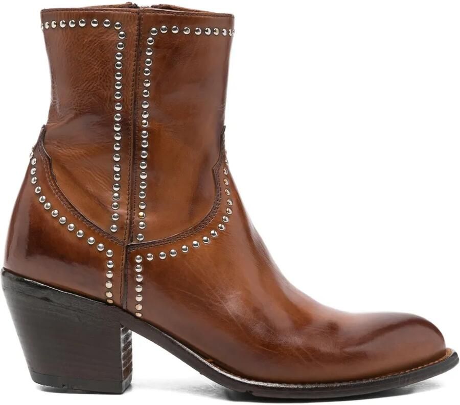 LEMARGO 65mm laarzen met studs Bruin