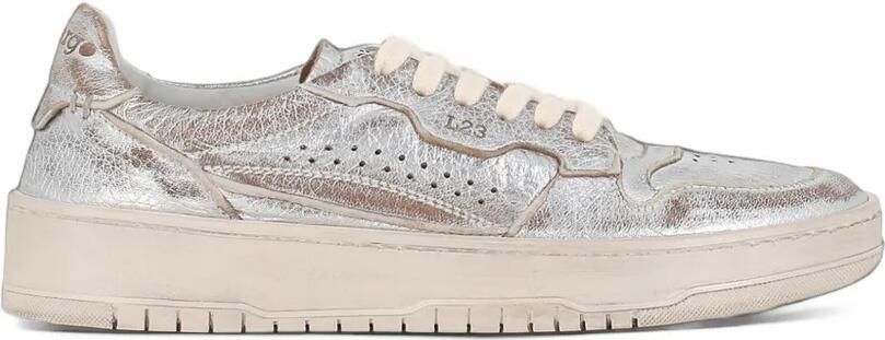 LEMARGO metallic-effect perforated sneakers Zilver