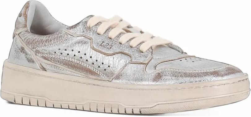 LEMARGO metallic-effect perforated sneakers Zilver - Foto 3