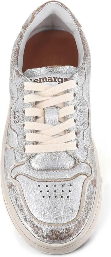LEMARGO metallic-effect perforated sneakers Zilver - Foto 2