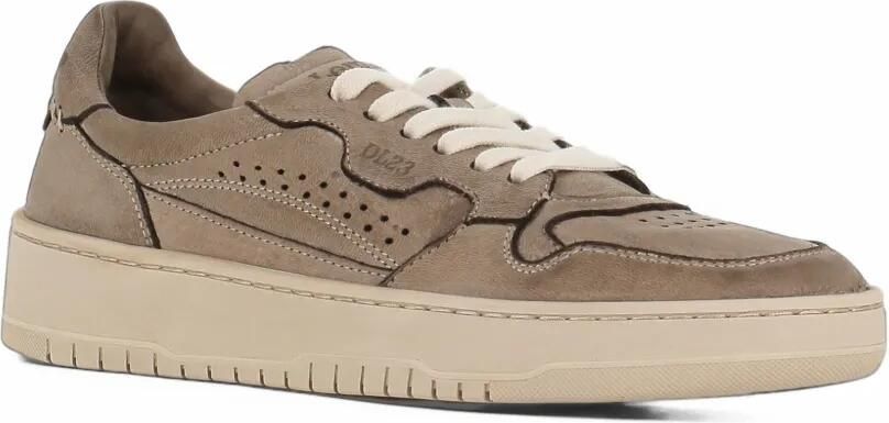 LEMARGO perforated panelled leather sneakers Bruin - Foto 4
