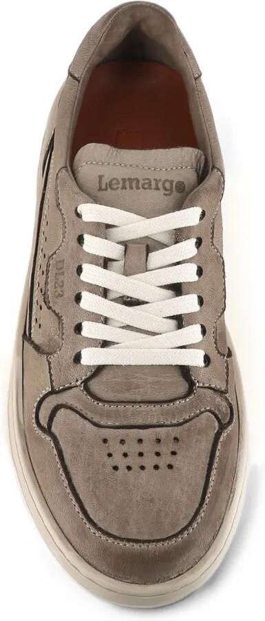 LEMARGO perforated panelled leather sneakers Bruin - Foto 3