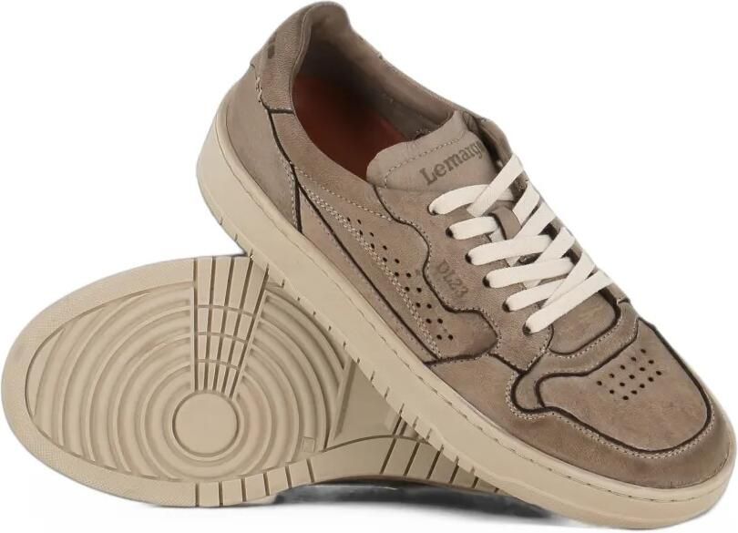 LEMARGO perforated panelled leather sneakers Bruin - Foto 2