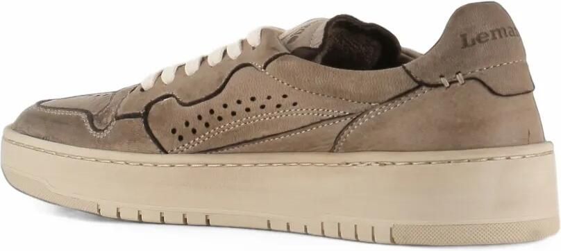 LEMARGO perforated panelled leather sneakers Bruin - Foto 5