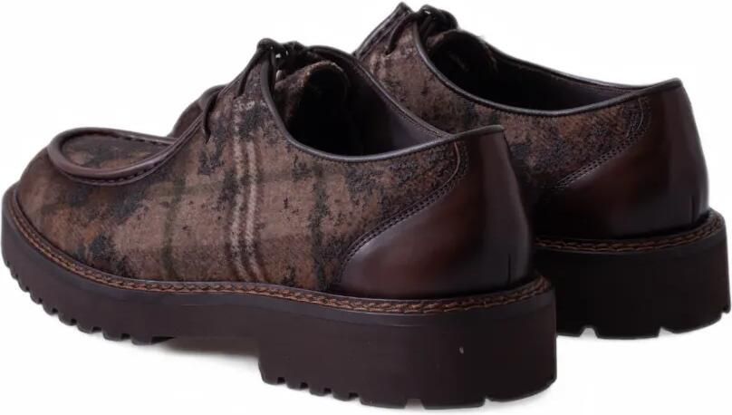 LES HÉRITIERS The Blucher geruite derbyschoenen met profielzool Bruin - Foto 4