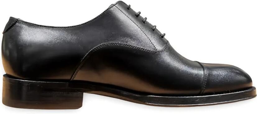 LEYVA Oxford veterschoenen met bewerkte neus Zwart - Foto 4