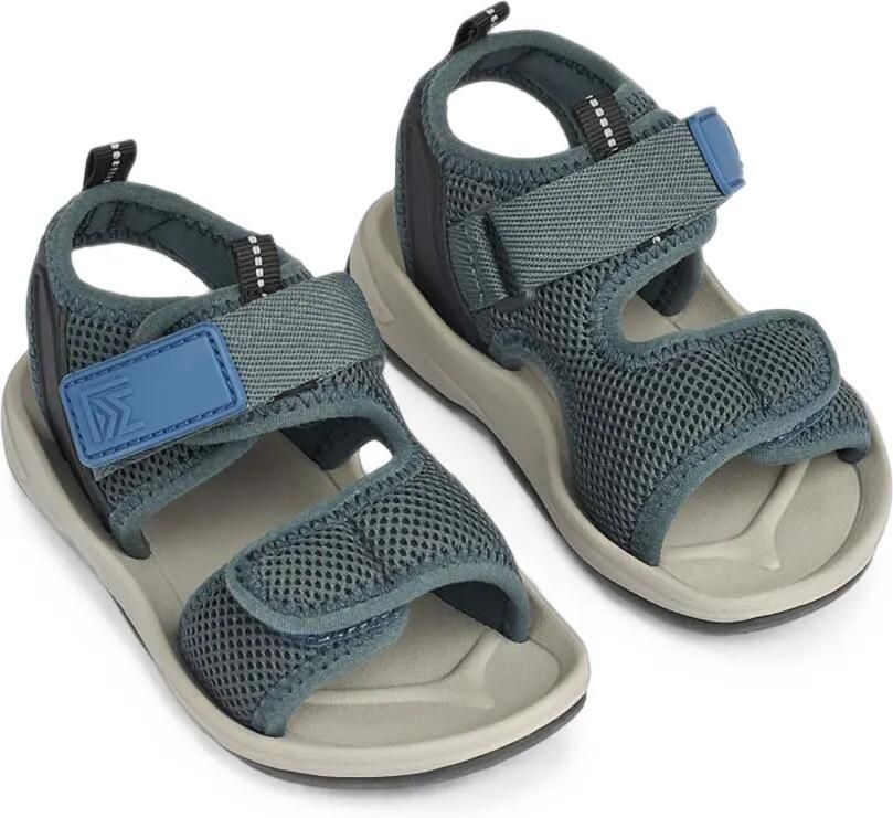 Liewood Mesh sandalen met klittenband Blauw - Foto 4