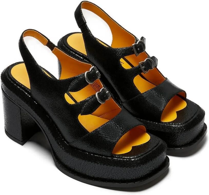 LILI CURIA Edie sandalen met plateauzool Zwart - Foto 3