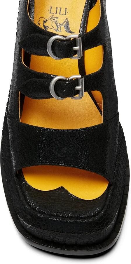 LILI CURIA Edie sandalen met plateauzool Zwart - Foto 4