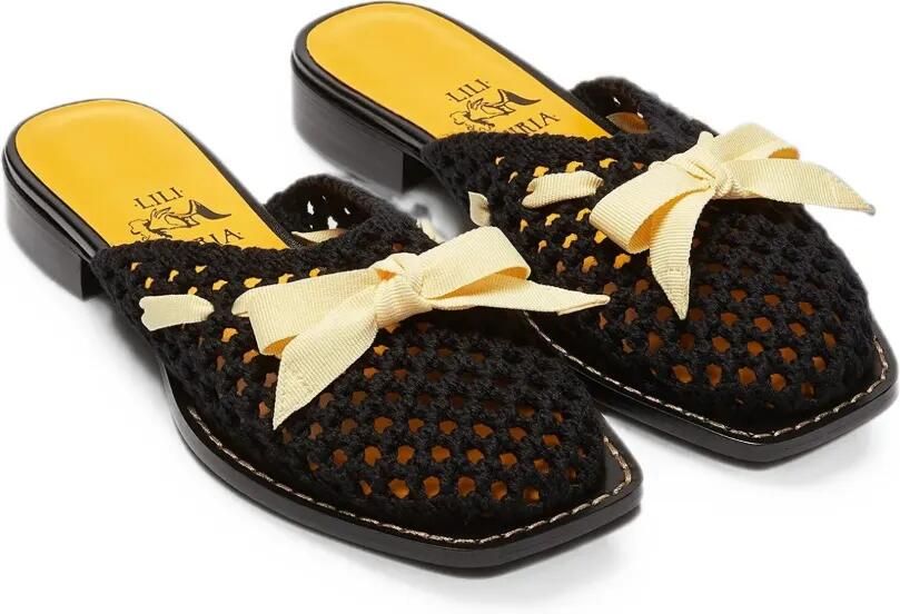 LILI CURIA Lina sandalen met strikdetail Zwart - Foto 4