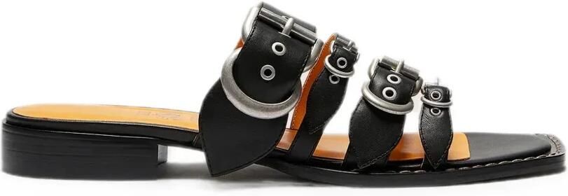 LILI CURIA Margo sandalen met meerdere bandjes en gesp Zwart