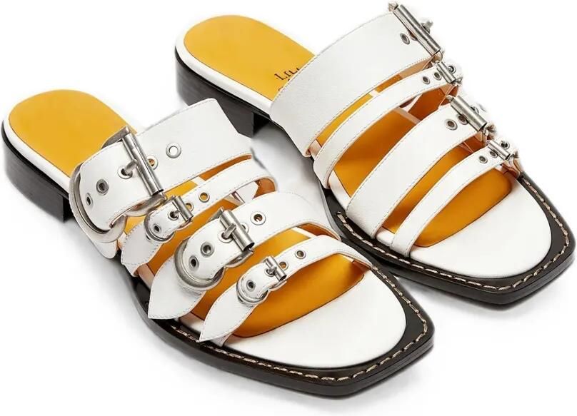 LILI CURIA Margo sandalen met vierkante neus en meerdere gespen Wit - Foto 5