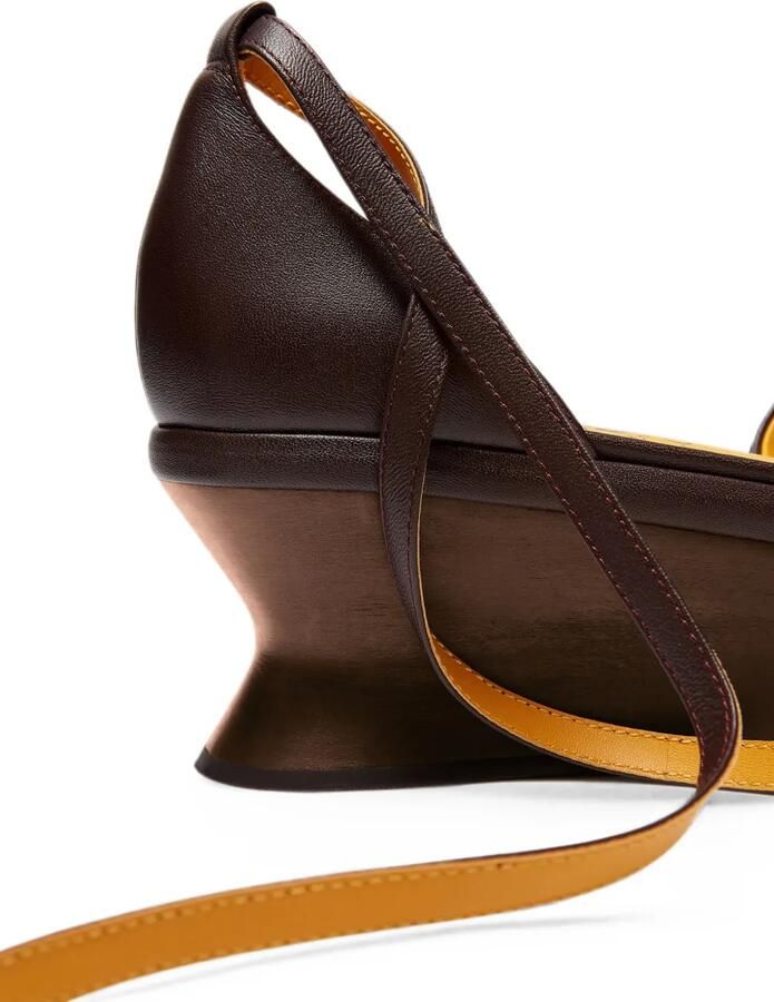 LILI CURIA Petra sandalen met plateauzool en veters Bruin - Foto 3