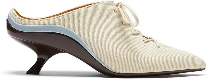 LILI CURIA Victoria muiltjes met kitten-hak en veters Beige