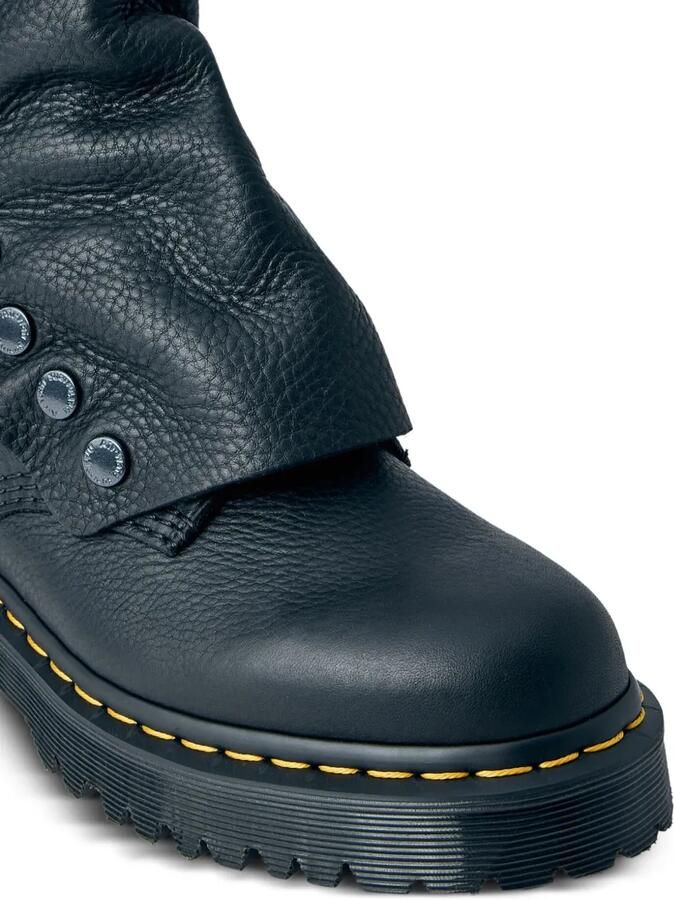 Limi Feu x Dr. Martens combat boots met knoopflap Zwart - Foto 4
