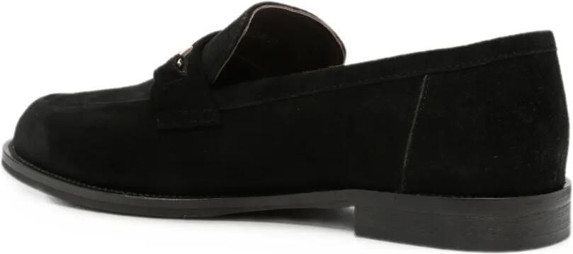 LINDA BAUMANN buckle-detail suede loafers Zwart - Foto 3